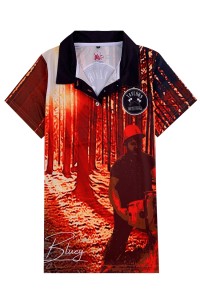 Design Contrasting Collar Sublimation Polo Shirt Customized Sublimation Tree Polo Shirt Dye Sublimation Factory P1472